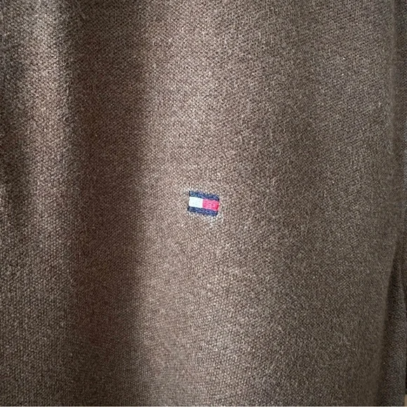 Tommy Hilfiger Chocolate Brown Golf Shirt Slim Fit - Large - Picture 3 of 8